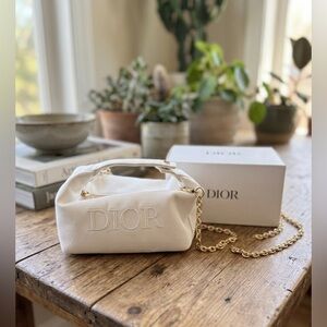 Dior Parfums Pouch Mini Crossbody Bag with Gold Chain NEW